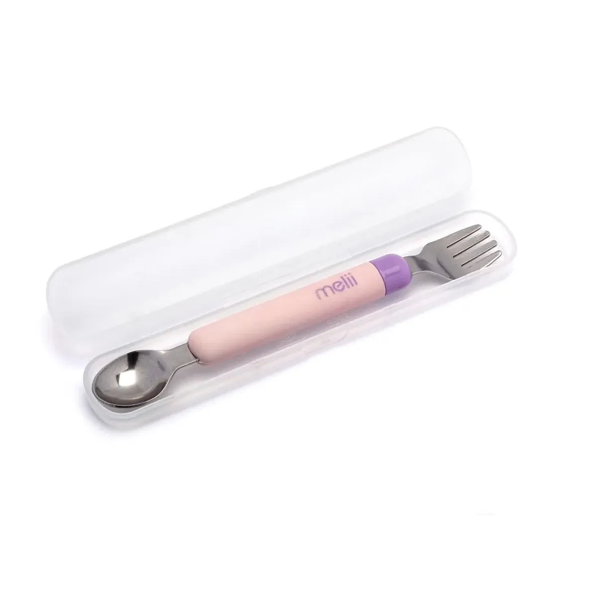 MELII - Set Cuchara Y Tenedor Desmontable Rosado Morado Melii