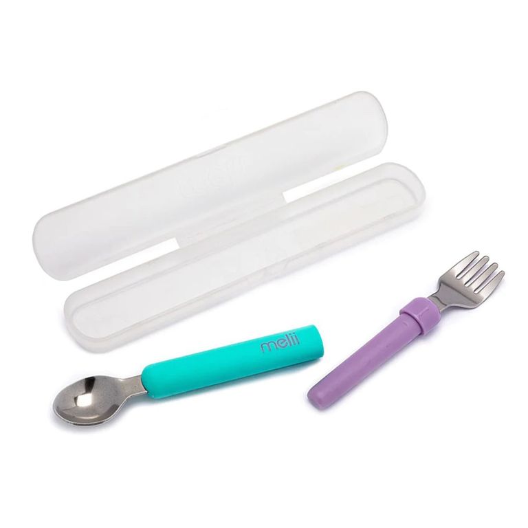 Set Cuchara Y Tenedor Desmontable Azul Morado
