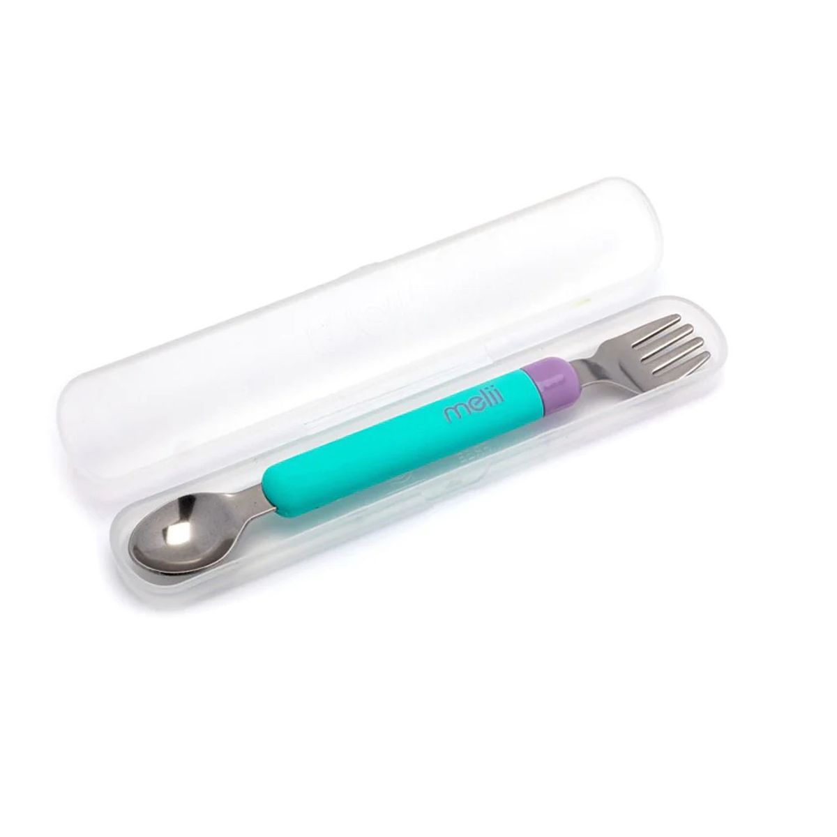 MELII - Set Cuchara Y Tenedor Desmontable Azul Morado Melii
