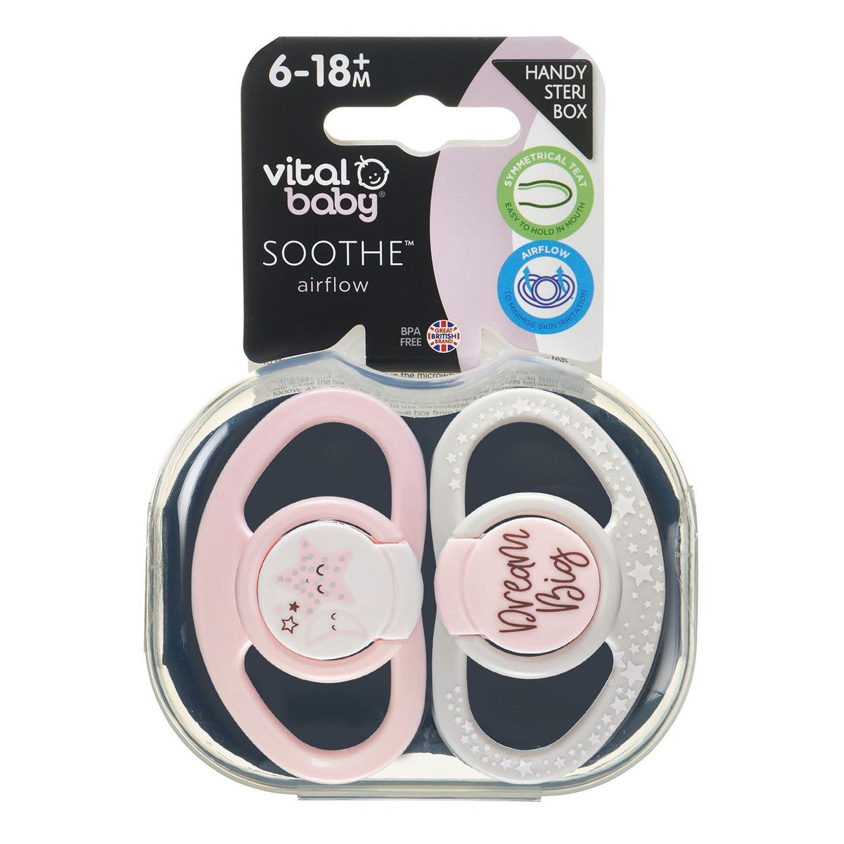 VITALBABY - Pack 2 Chupetes Dream Big 6 18 Vitalbaby