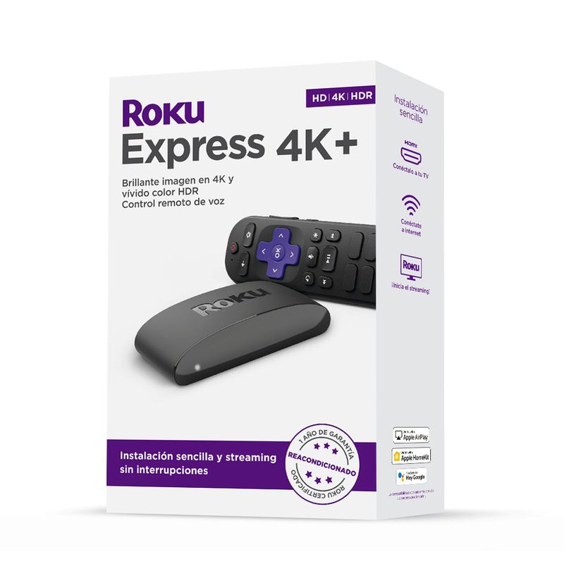 ROKU - Express 4K+ Refab C/Voice Control Roku