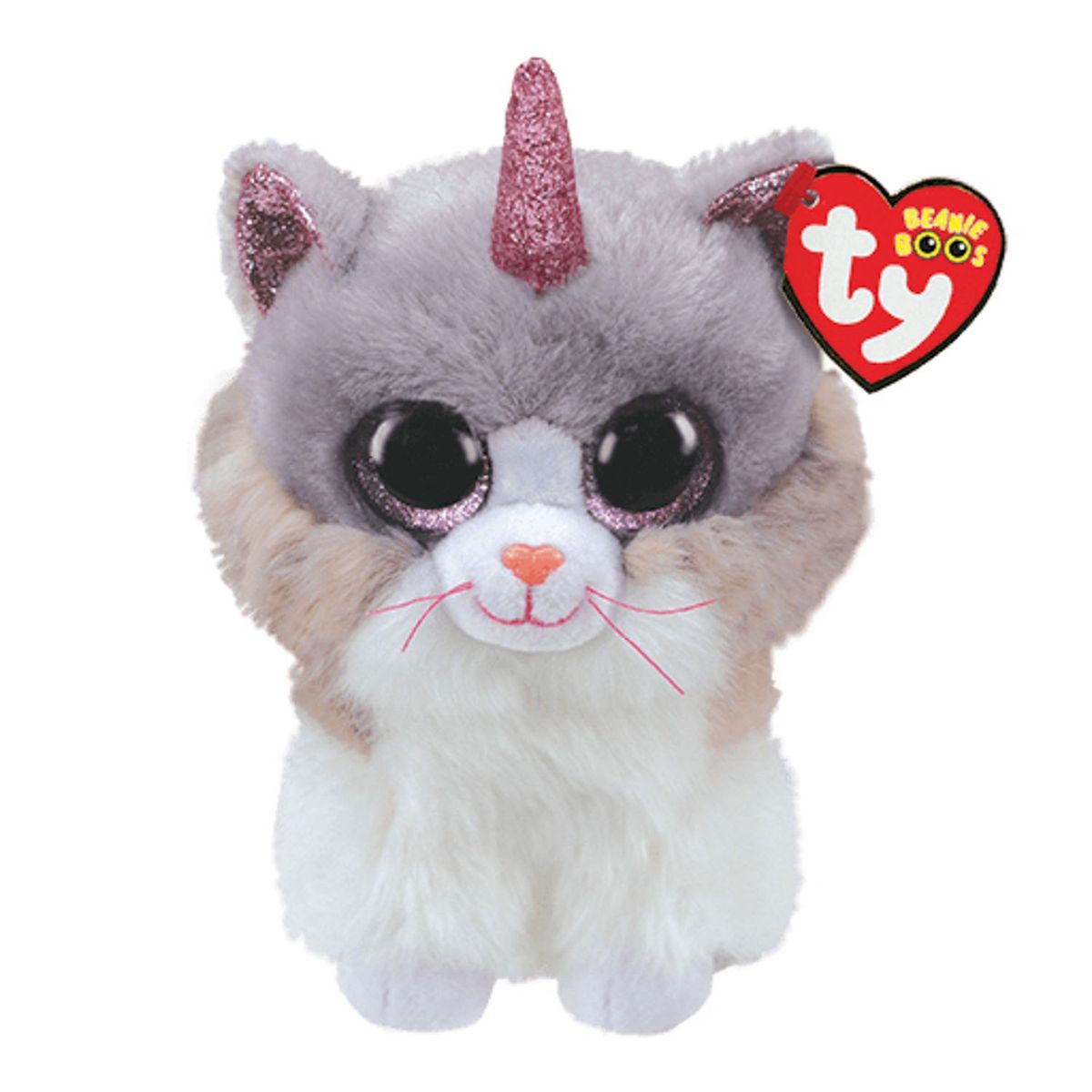 TY - Peluche Beanie Boos Asher Gato Unicornio Mediano Ty