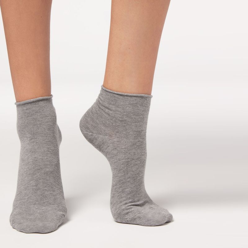 CALZEDONIA - Calcetines Cortos de Algodón Sin Borde Mujer Calzedonia