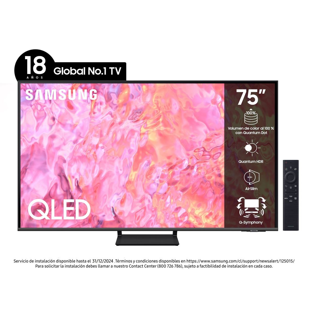 SAMSUNG - QLED Smart TV 75" QN75Q65CAGXZS 4K HDR Tizen Samsung