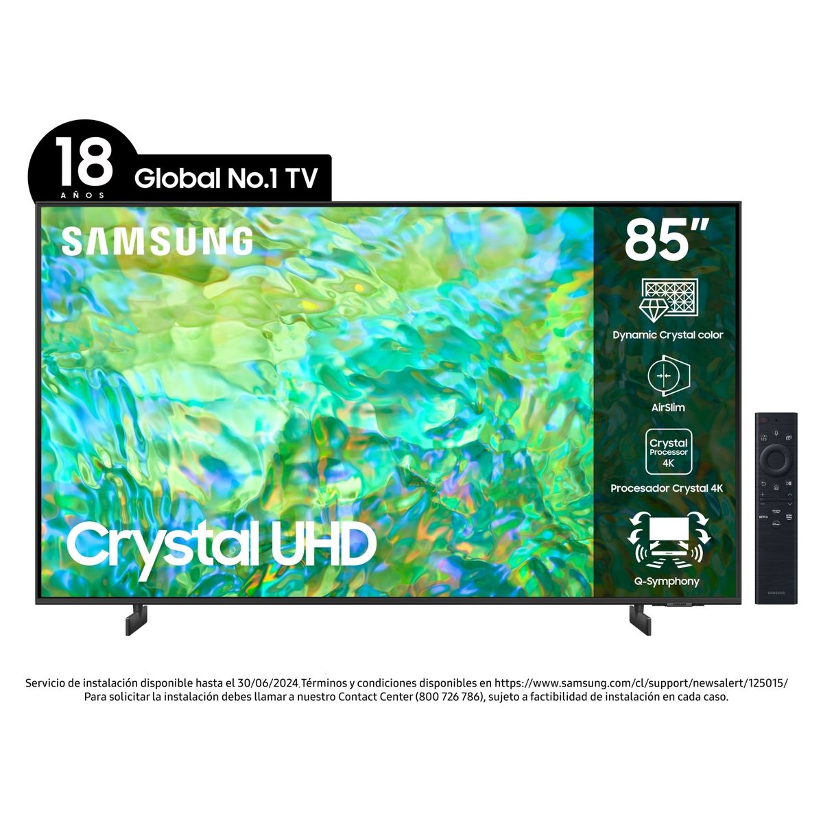 SAMSUNG - Crystal UHD 4K HDR 85" LED Samsung  2023