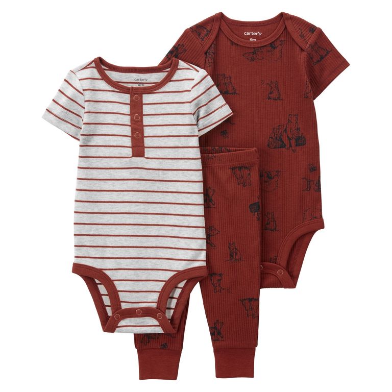 Conjunto 3 Piezas Pantalon Y Dos Body Bebé Niño