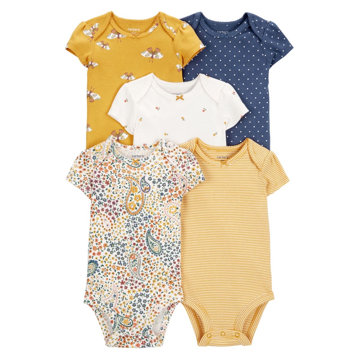 CARTER'S - Bodies Básicos Algodón Manga Corta Pack 5 Unidades Bebé Niña Carter's