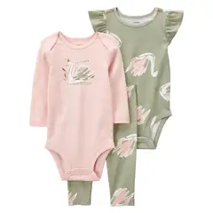 CARTER'S - Conjunto 3 Piezas Calza y Dos Body Bebé Niña