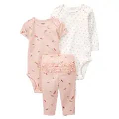 CARTER'S - Conjunto 3 Piezas Calza Y Dos Body Bebé Niña