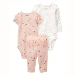 CARTER'S - Conjunto 3 Piezas Calza Y Dos Body Bebé Niña