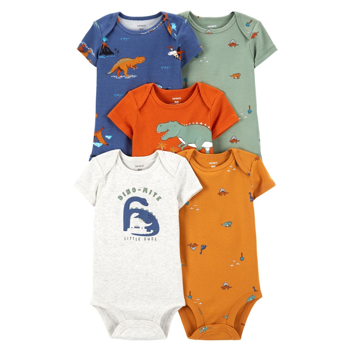 CARTER'S - Bodys Básicos Algodón Manga Corta Pack 5 Unidades Bebé Niño Carter's