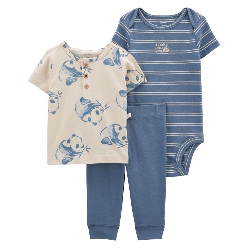 CARTER'S - Conjunto 3 Piezas Polera, Pantalón y Body Bebé Niño Little Planet by Carter's