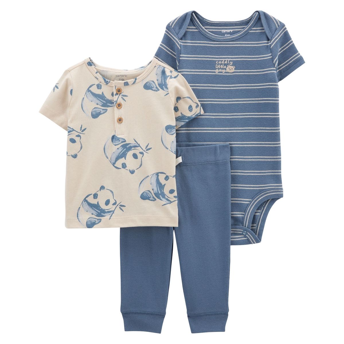 CARTER'S - Conjunto 3 Piezas Polera, Pantalón y Body Bebé Niño Little Planet by Carter's