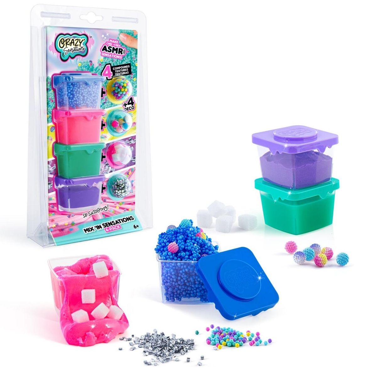 CANAL TOYS - Pack 4 Slimes Con Decoraciones Canal Toys