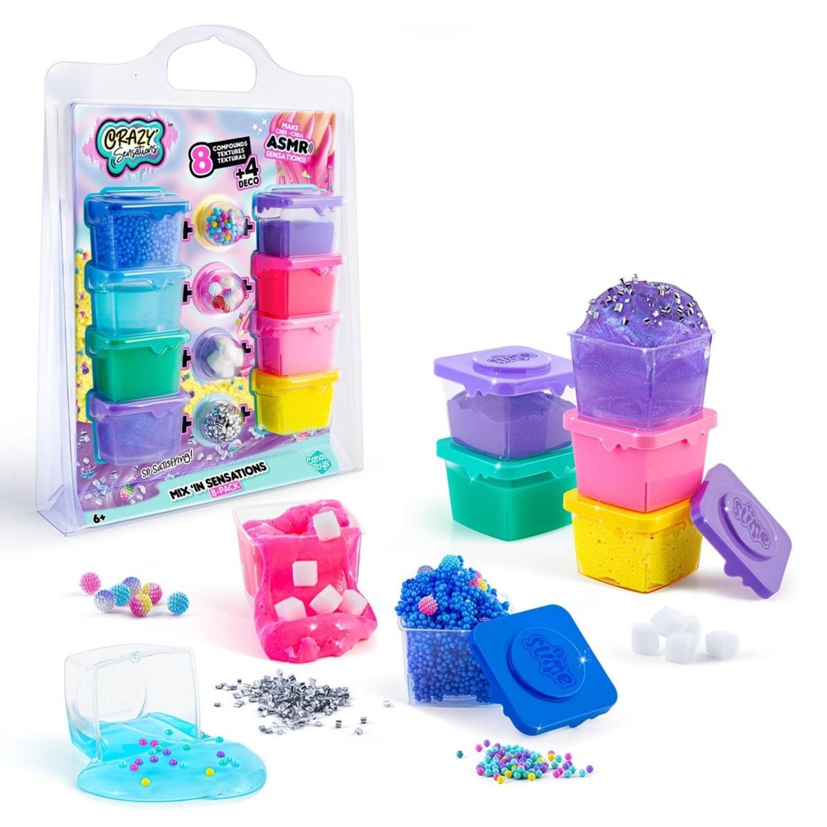 CANAL TOYS - Pack 8 Slimes Con Decoraciones Canal Toys