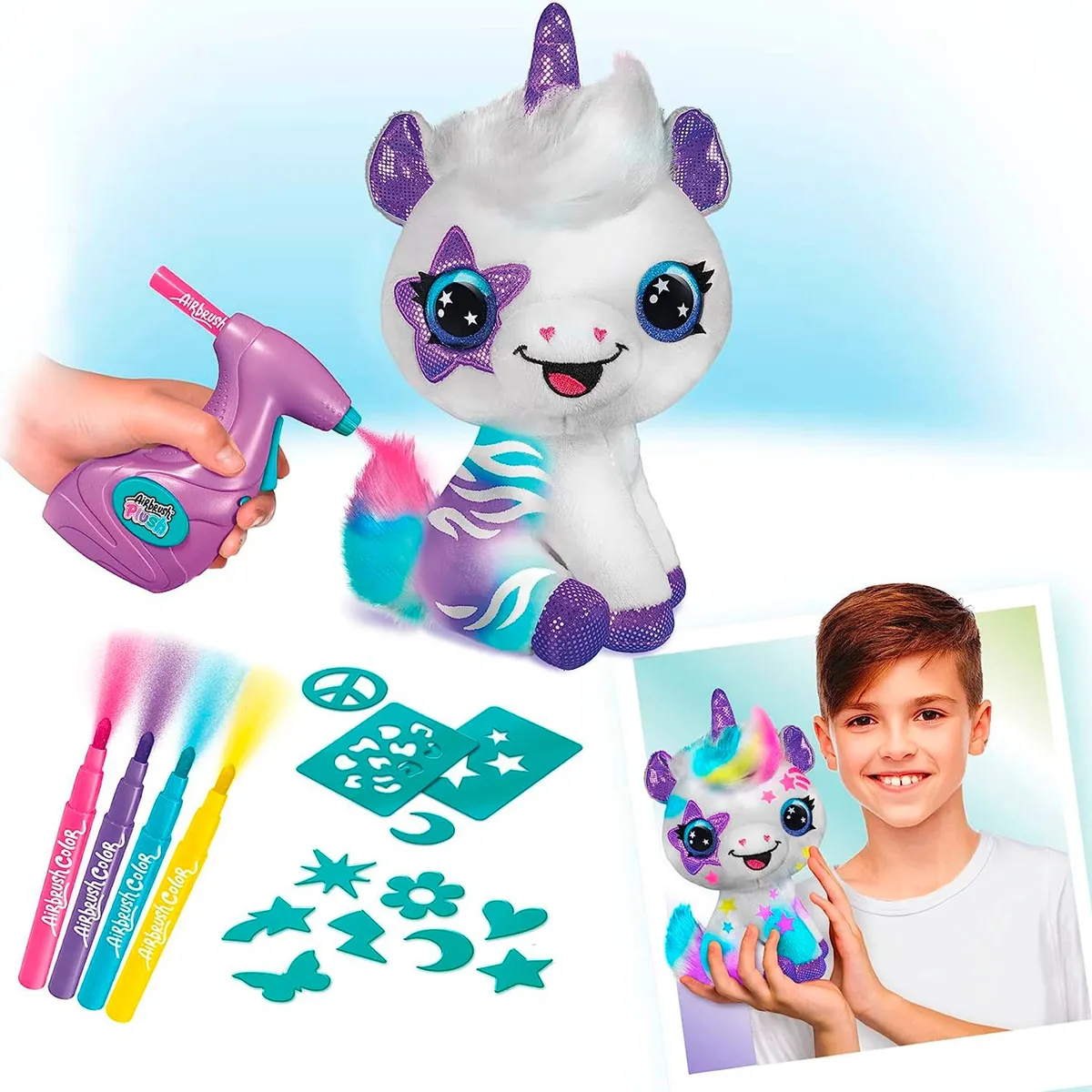 CANAL TOYS - Peluche Unicornio Personalizable con Aerógrafo Canal Toys