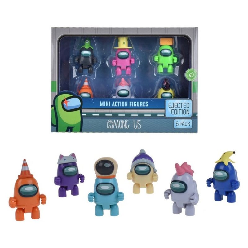 AMONG US - Pack 6 Figuras De 5 Cms Material Reciclable (Contiene Producto Al Azar Del Surtido) Among Us