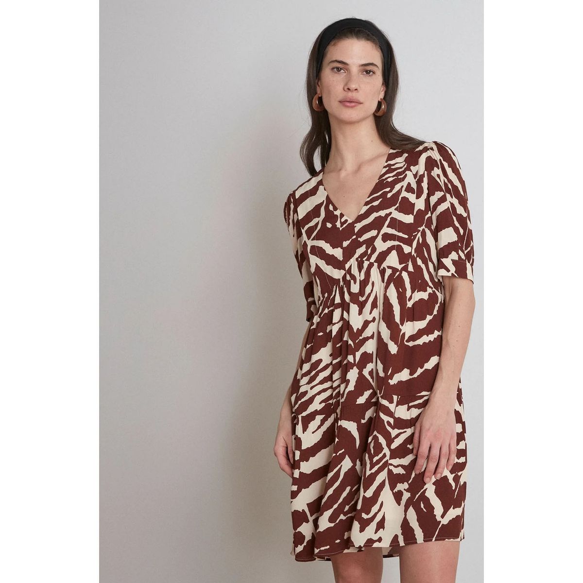 MAISON 123 - Vestido Largo Manga Corta Mujer 123