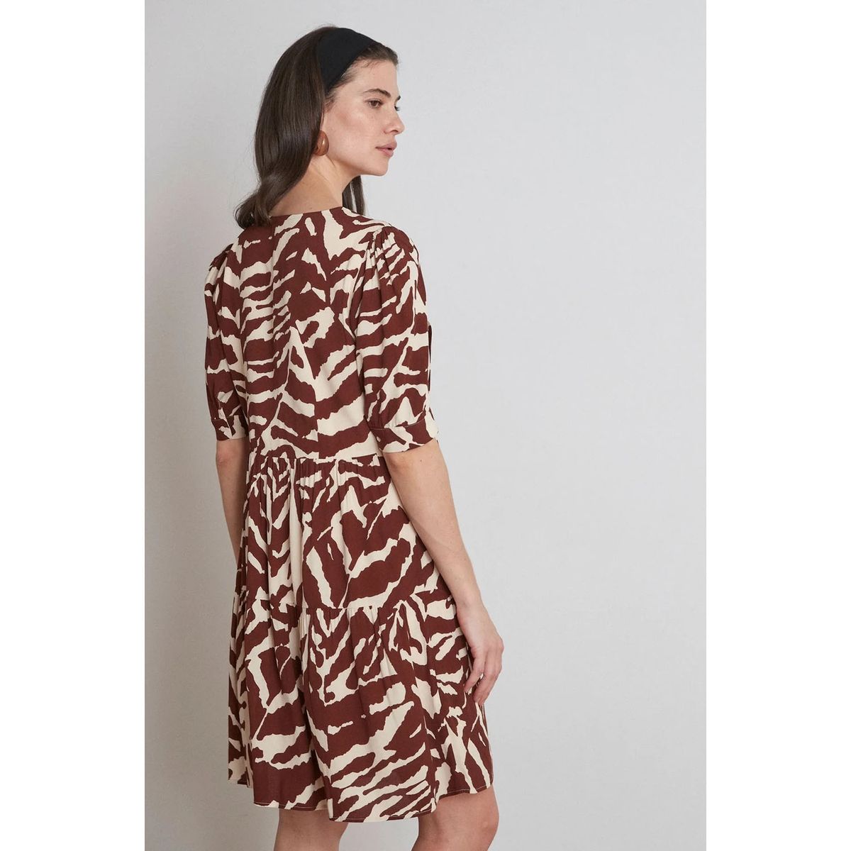 MAISON 123 - Vestido Largo Manga Corta Mujer 123