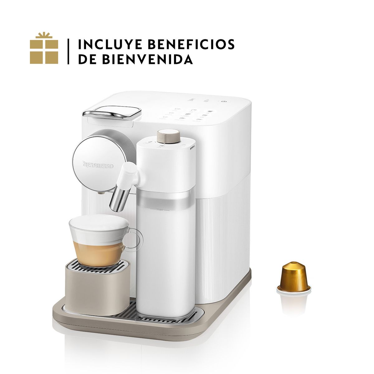 NESPRESSO - Cafetera con Cápsula Gran Lattissima Blanca Nespresso