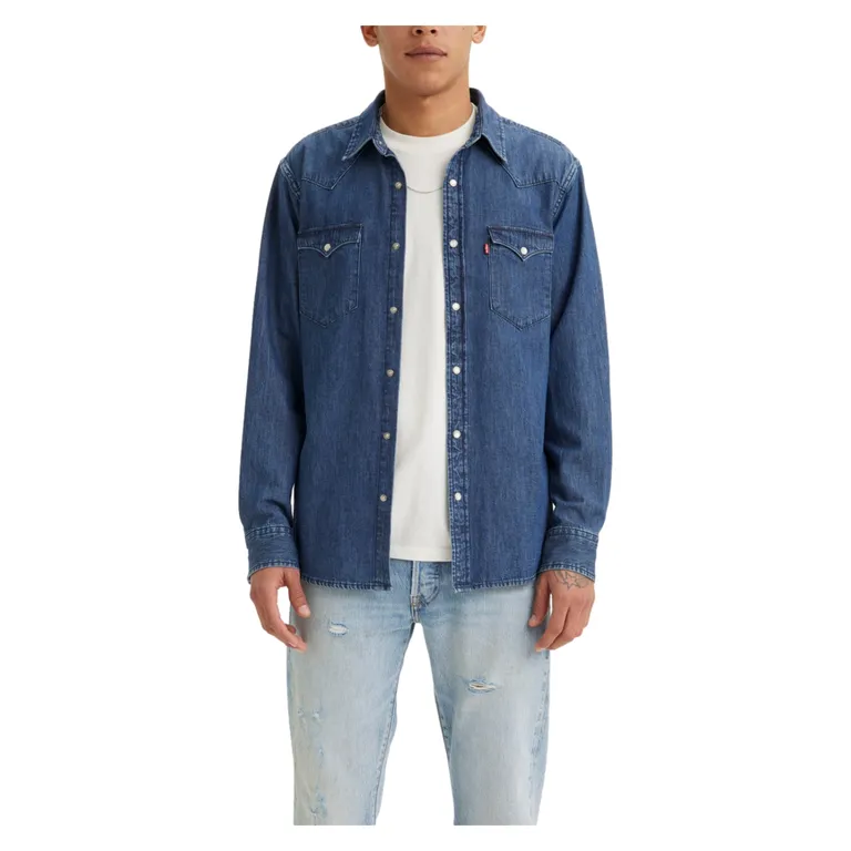 Camisa Hombre Denim Azul