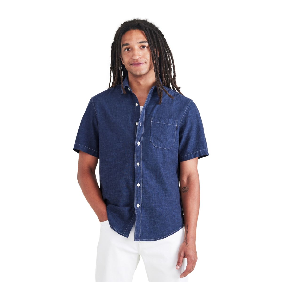 DOCKERS - Camisa Casual Manga Corta Algodón Easy Iron Hombre Dockers