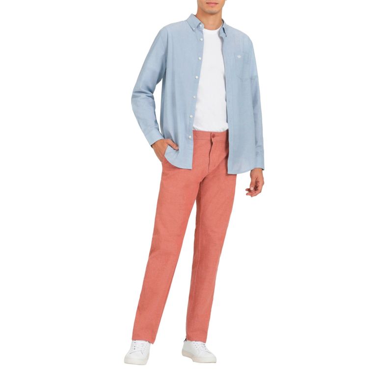 Camisa Casual Manga Larga Algodón Easy Iron Hombre