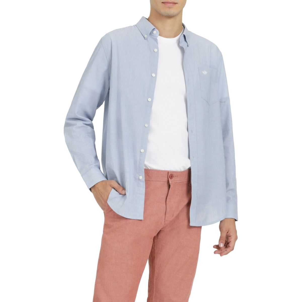 DOCKERS - Camisa Casual Manga Larga Algodón Easy Iron Hombre Dockers