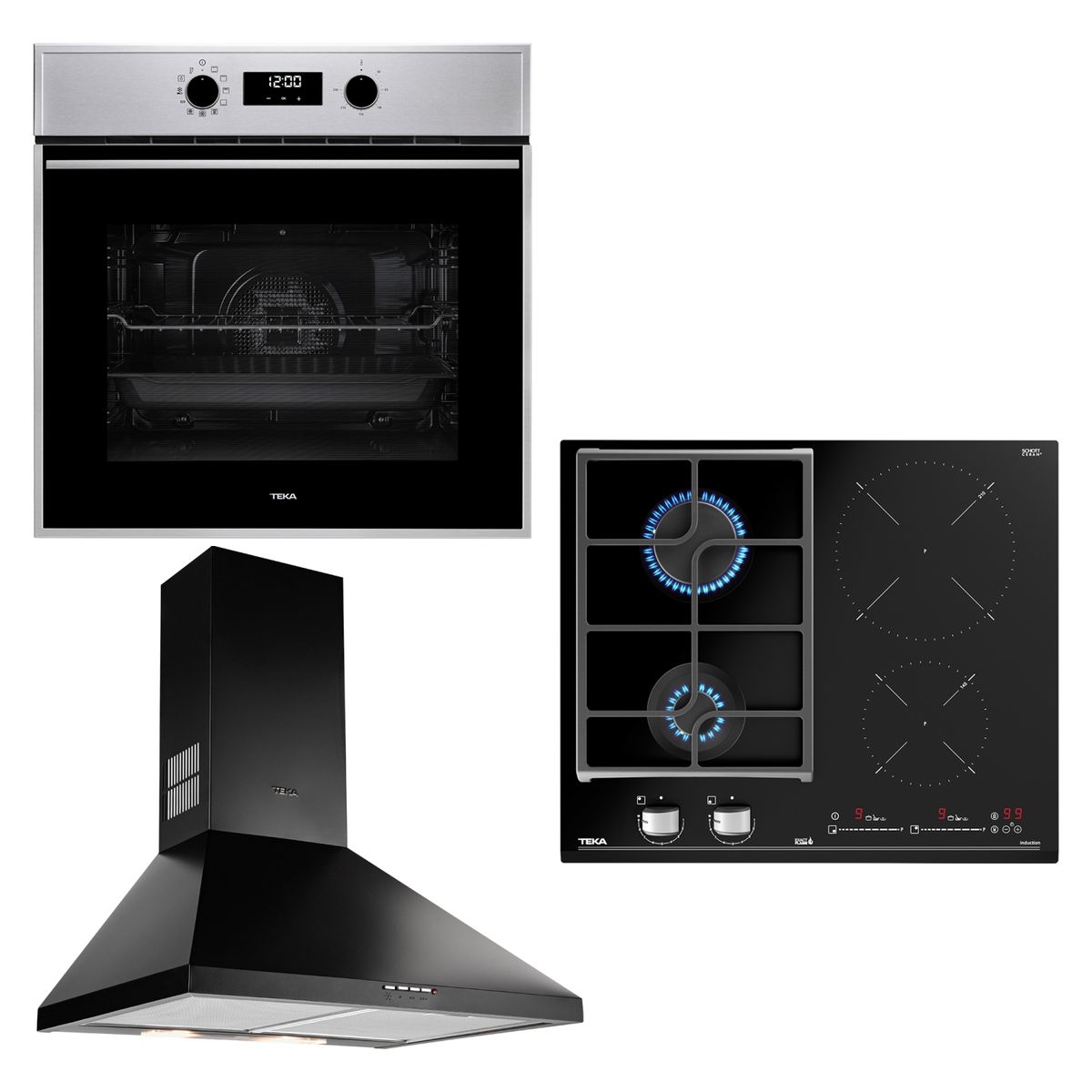 TEKA - Combo Horno 62 Litros Digital + Encimera + Campana Teka