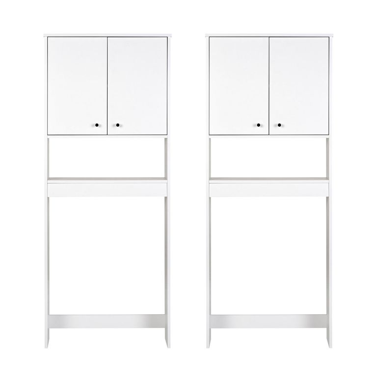 CIC Combo 2 Estante Baño 2 Puertas Blanco