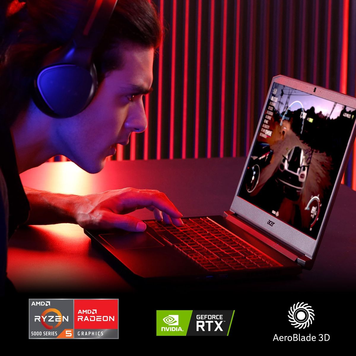 ACER - Notebook Gamer ACER NITRO 5 AN515-45-R1YG-1 Ryzen 5 16GB RAM 512GB SSD RTX 3050 15,6" FHD