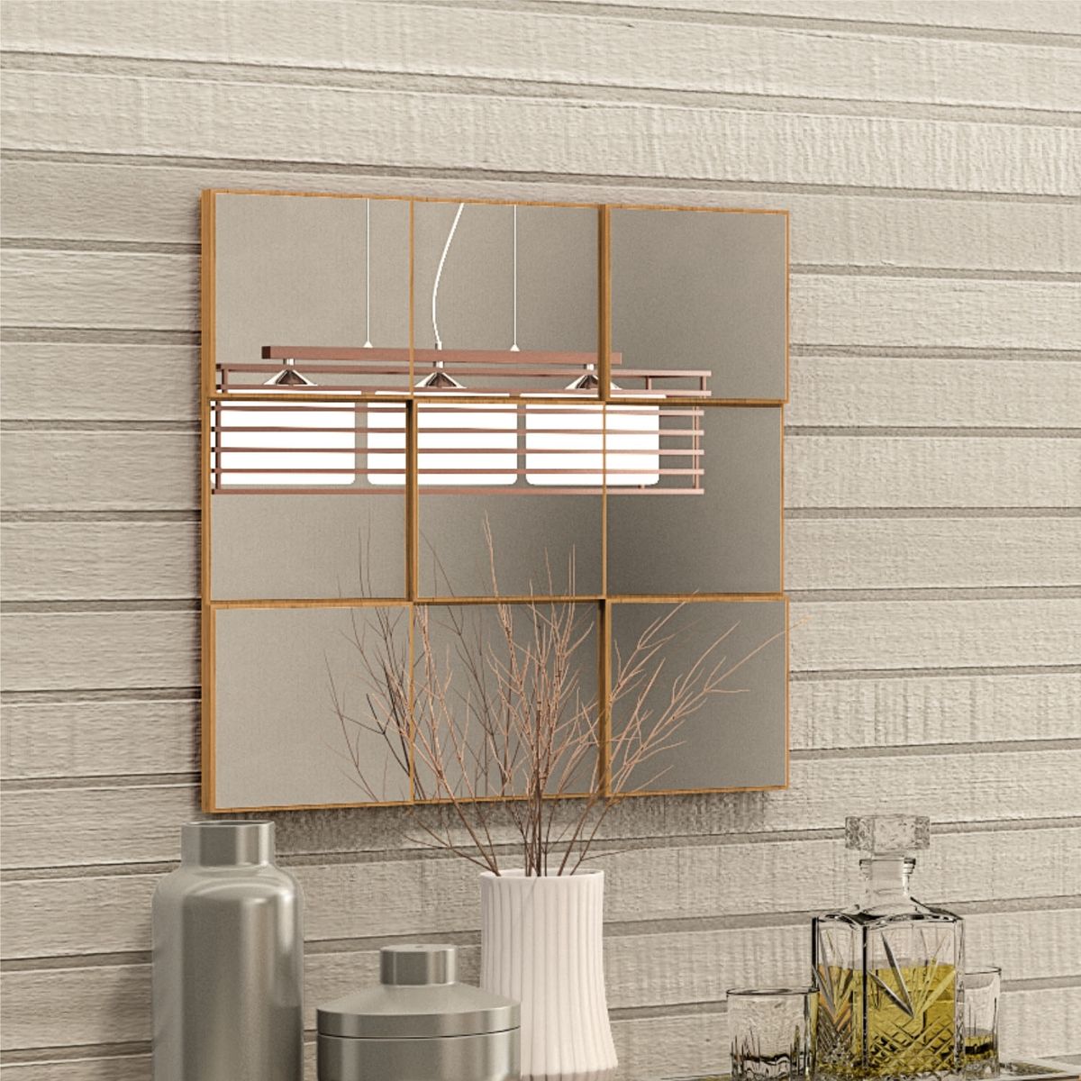 DECOCASA - Espejo Tb86 Castaño  Decocasa