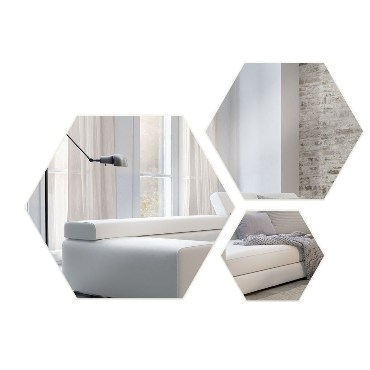 DECOCASA - Set Espejos Es13 Off White Decocasa