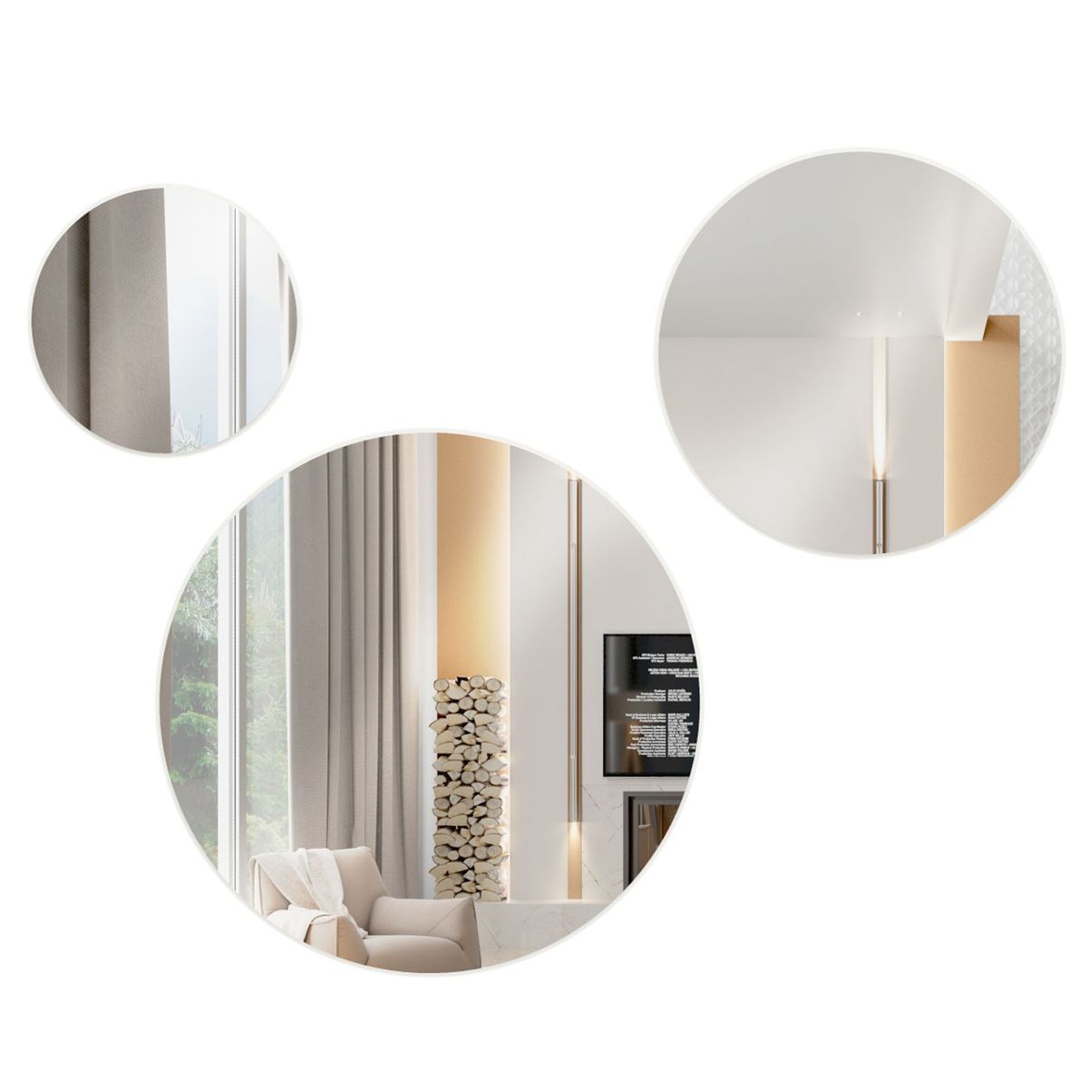 DECOCASA - Set Espejos Es15 Off White Decocasa