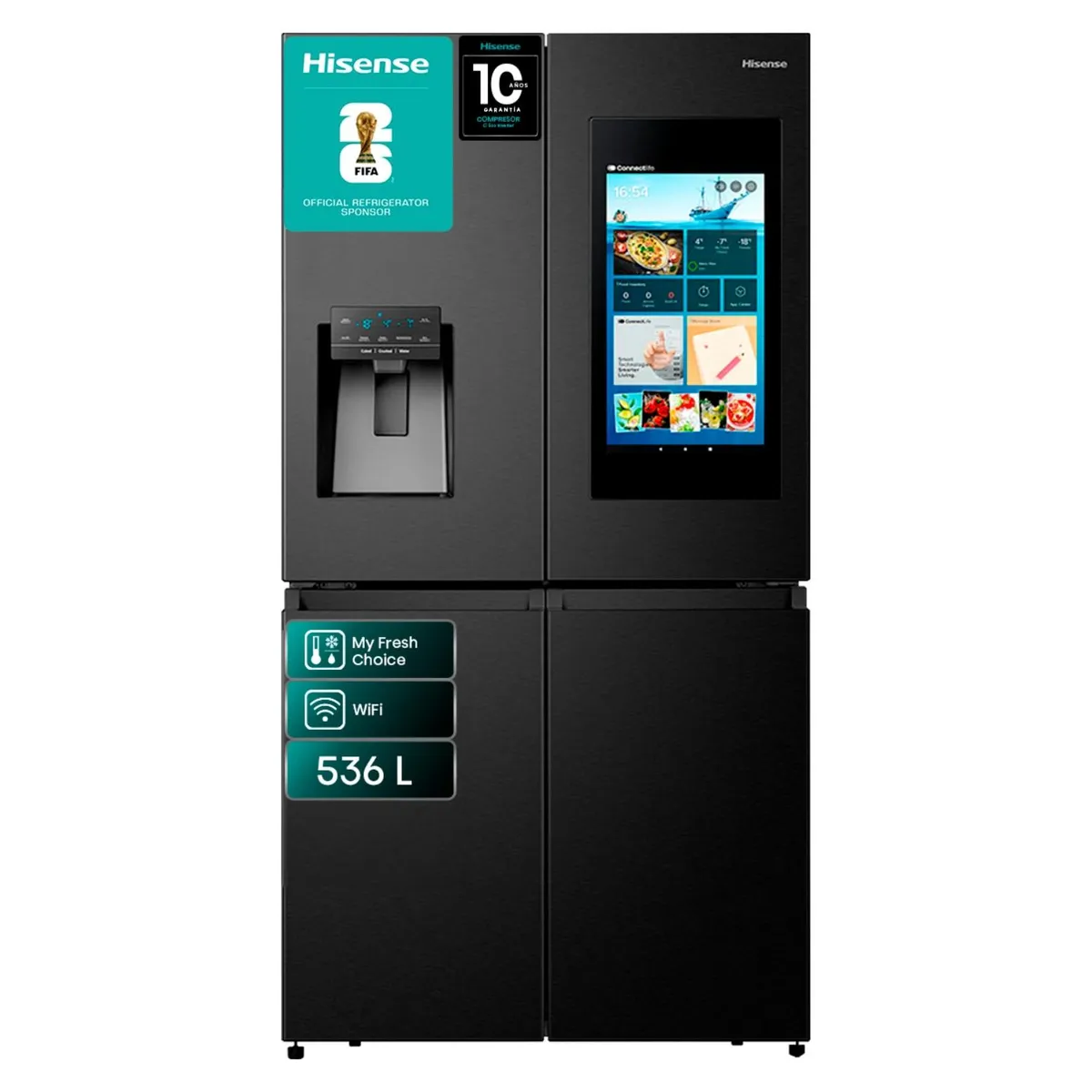 HISENSE - Refrigerador French Door 536 Litros No Frost RQ697HB Negro Hisense