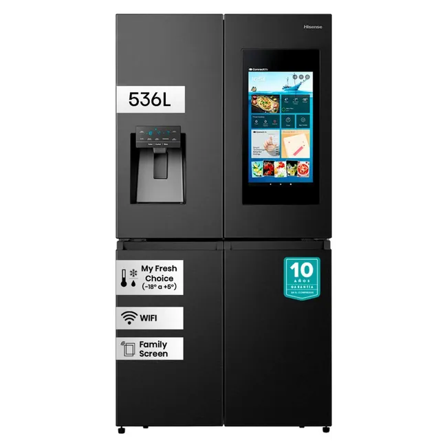 HISENSE - Refrigerador French Door 536 Litros No Frost RQ697HB Negro Hisense