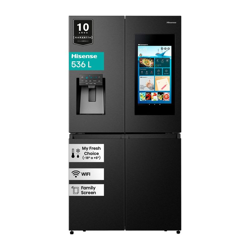 HISENSE - Refrigerador French Door 536 Litros No Frost RQ697HB Negro Hisense