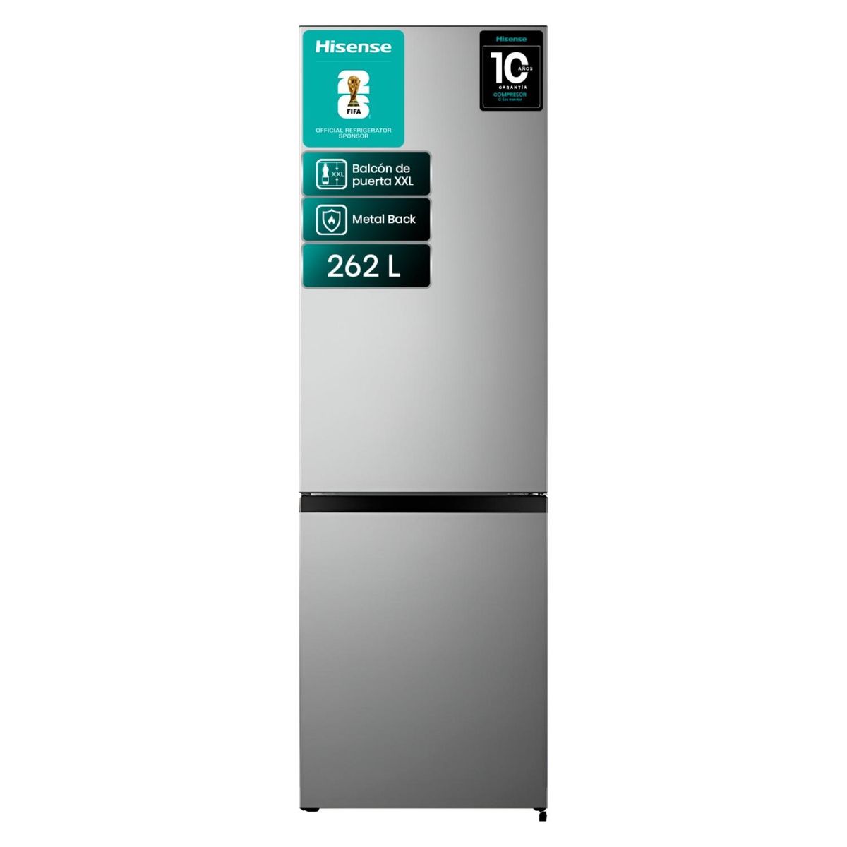 HISENSE - Refrigerador Bottom Freezer 262 Litros RB341NL Gris Hisense
