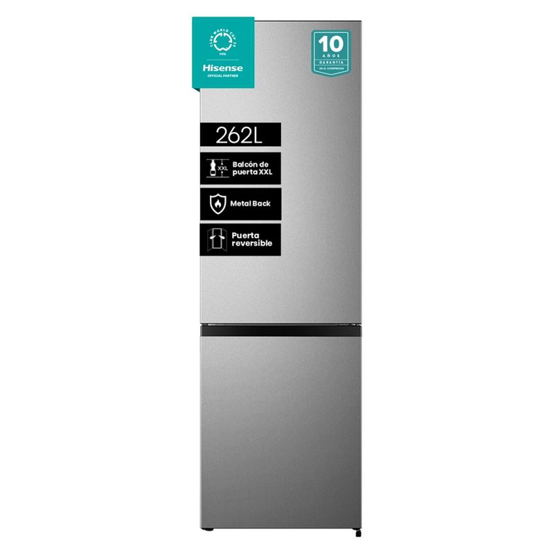 HISENSE - Refrigerador Bottom Freezer 264 Litros RB341NL Gris Hisense