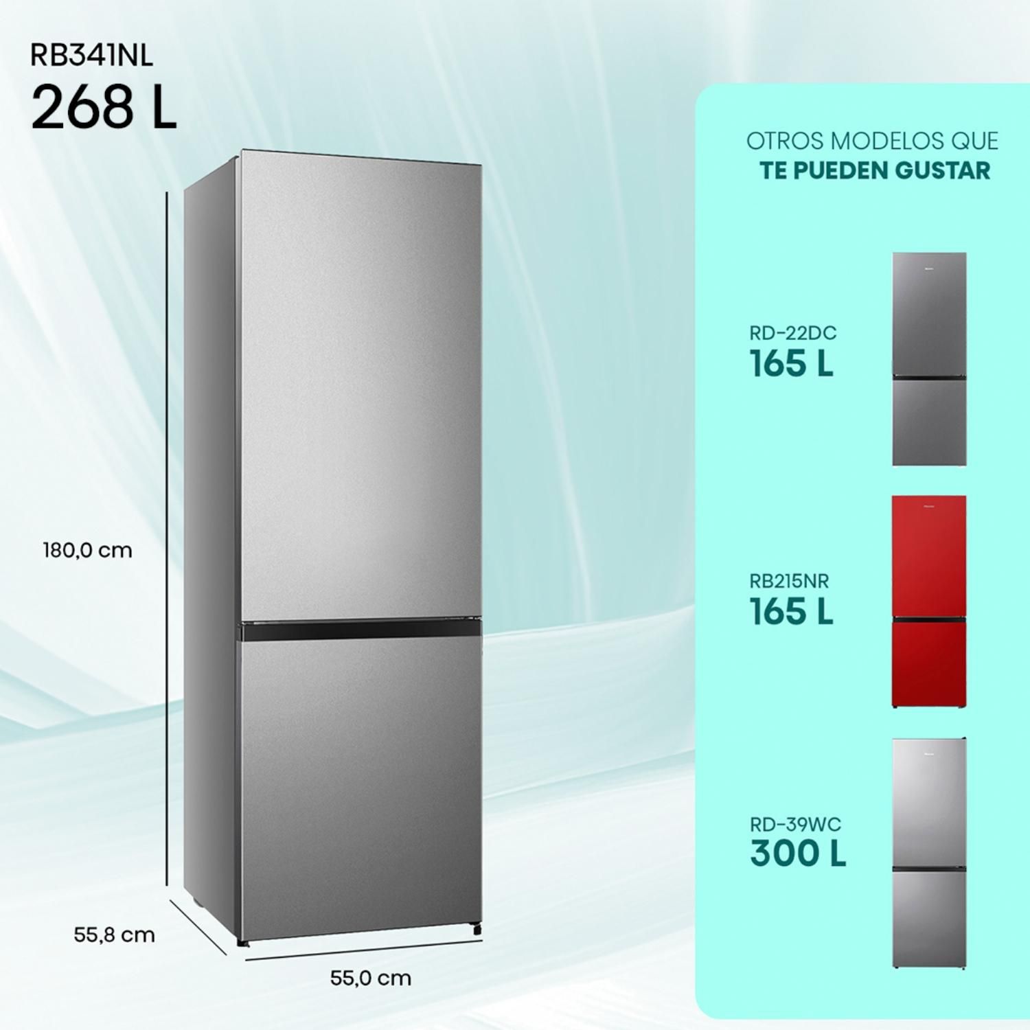 HISENSE Refrigerador Bottom Freezer 262 Litros RB341NL Gris
