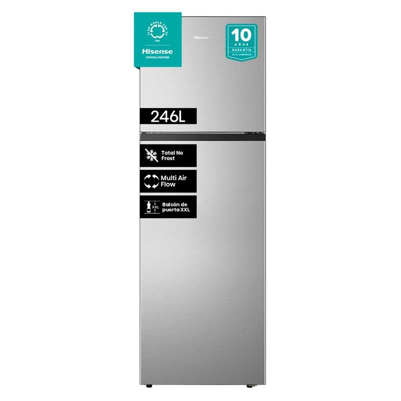 HISENSE - Refrigerador Top Mount 246 Litros RT320NV Gris Hisense