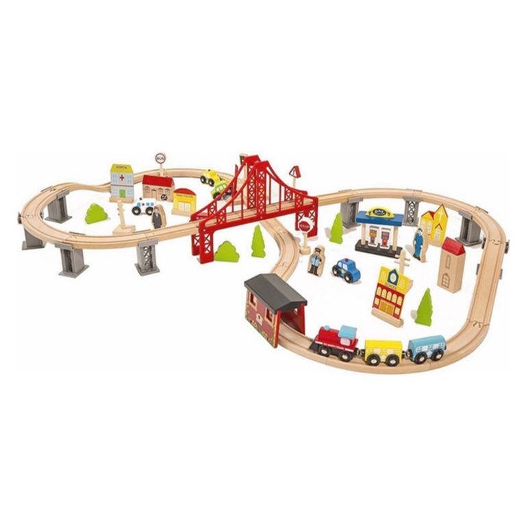 KIDSCOOL Pista De Tren City 70 Pcs Montessori