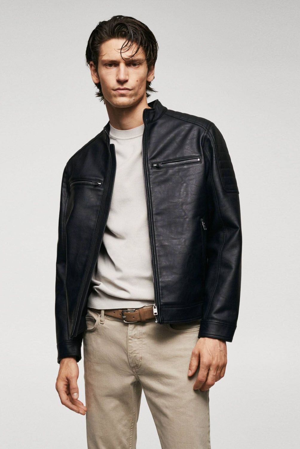 MANGO MAN - Chaqueta Efecto Piel Napa Hombre Mango Man