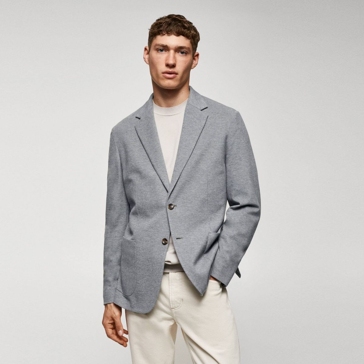 MANGO MAN - Blazer Slim Fit Algodón Estructura Hombre Mango Man