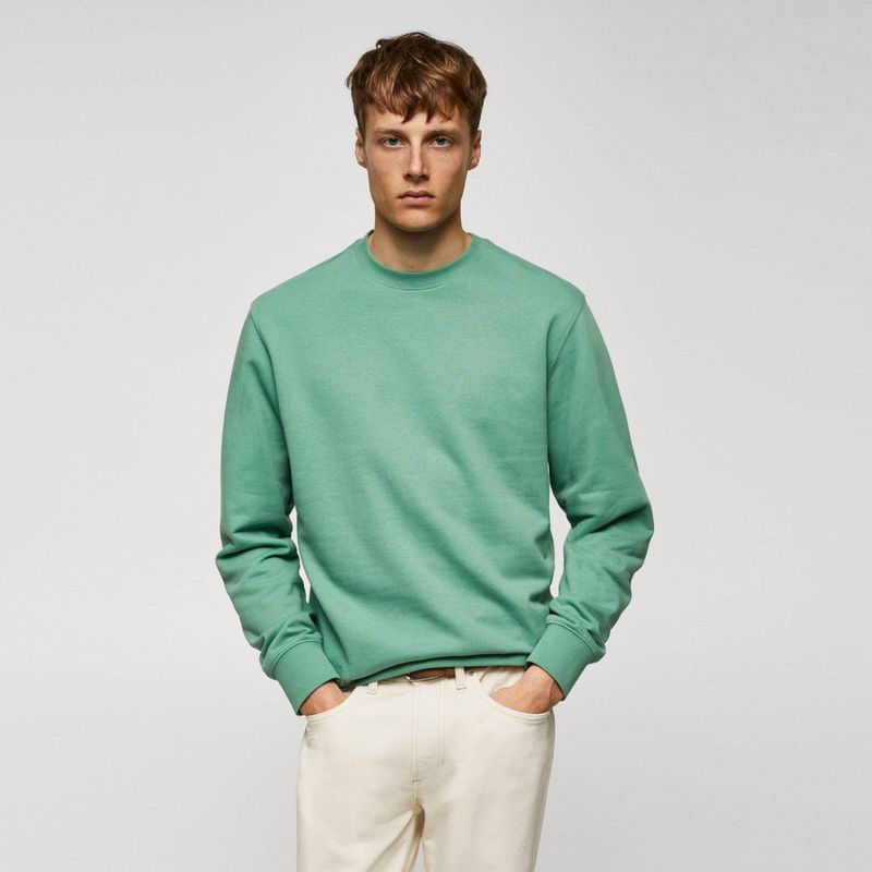 MANGO MAN - Polerón Básica 100% Algodón Hombre Mango Man