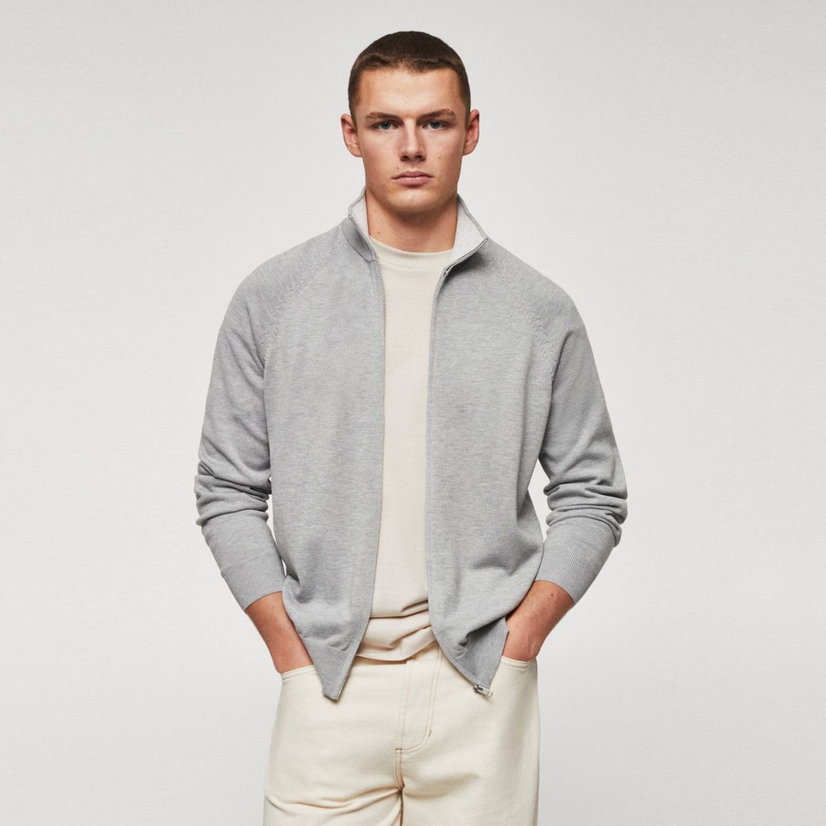 MANGO MAN - Polerón Algodón Cremallera Hombre Mango Man