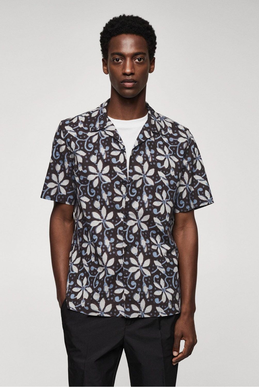 MANGO MAN - Camisa Bowling Estampada Hombre Mango Man