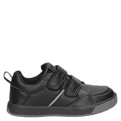 PLUMA - Zapatilla Escolar Unisex Niño Cuero Negro (28 a 33)