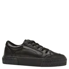 PLUMA - Zapatilla Escolar Niño Cuero Negro (34 a 40)