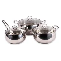 Batería Acero Inoxidable 6 Piezas C/Tapa Vidrio Amsterdam